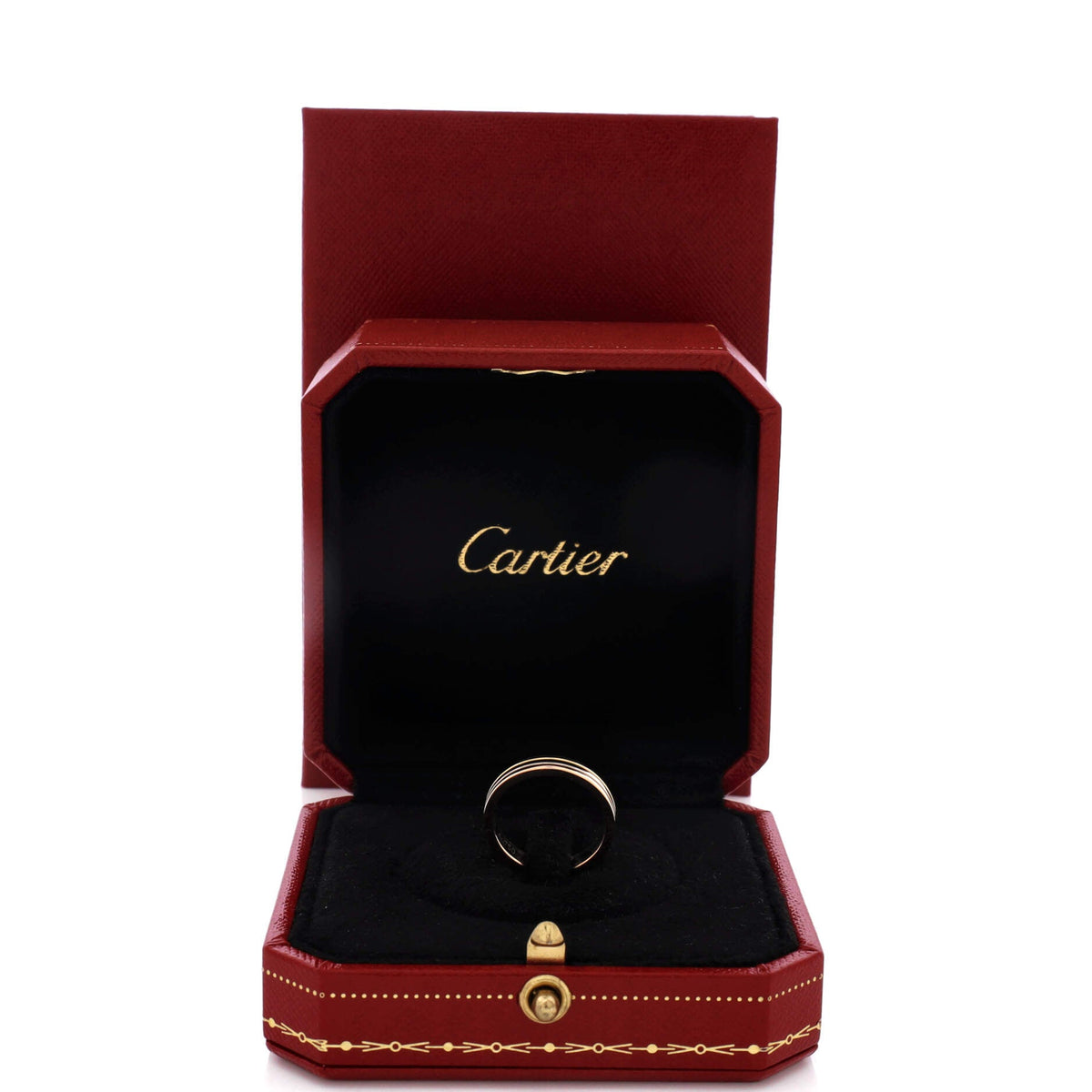Vendome Louis Cartier Wedding Band Ring 18K Tricolor Gold 3.5mm