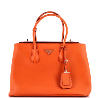 Turnlock Cuir Twin Tote Saffiano Leather Medium