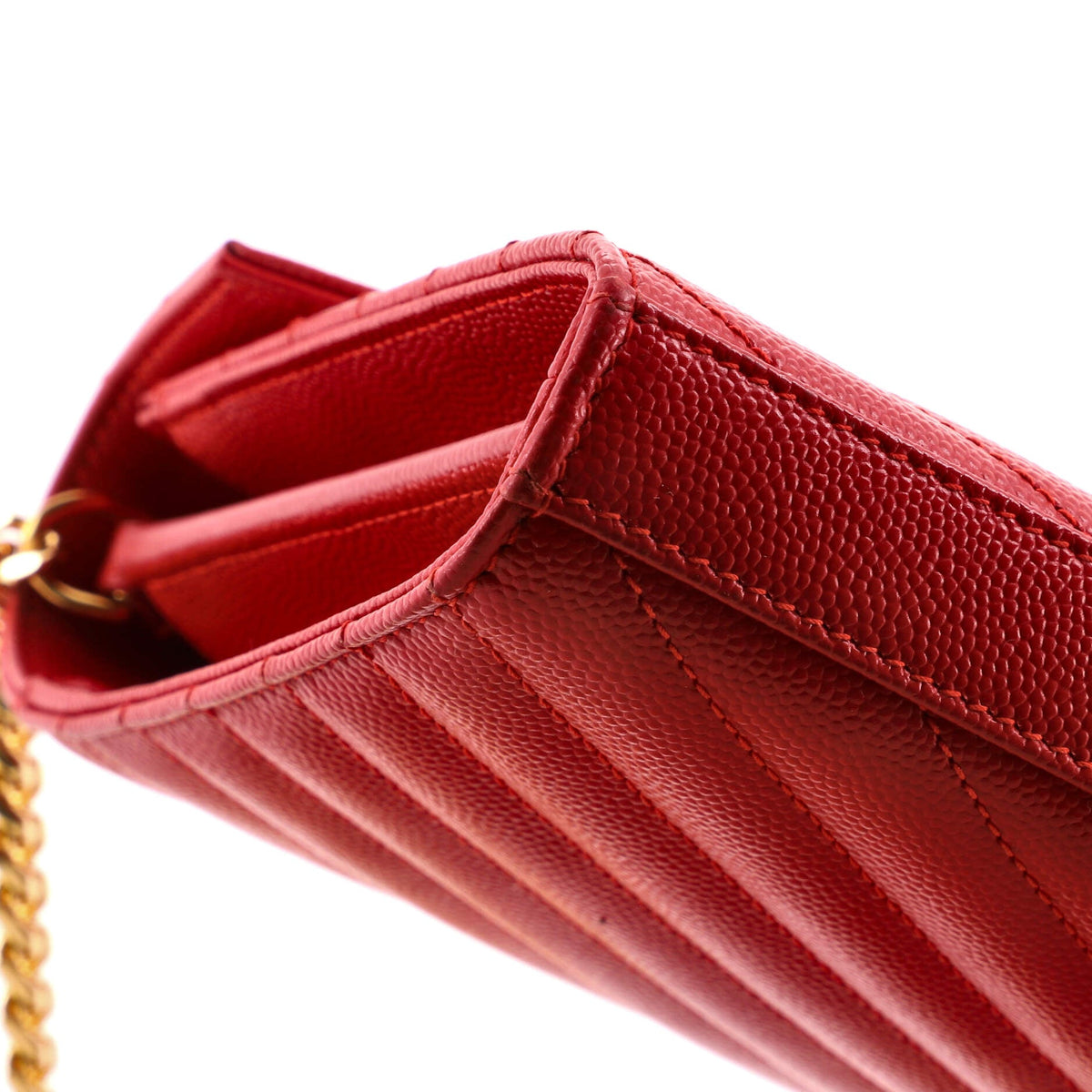 Classic Monogram Wallet on Chain Matelasse Chevron Leather Medium