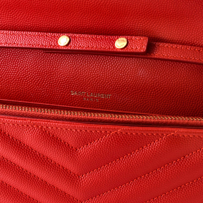 Classic Monogram Wallet on Chain Matelasse Chevron Leather Medium