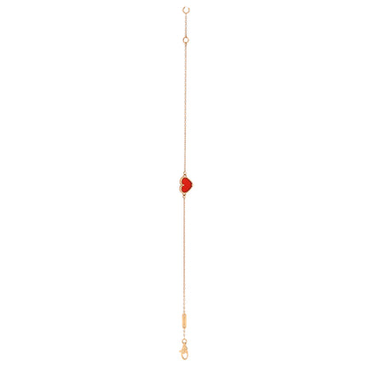 Sweet Alhambra Heart Bracelet 18K Rose Gold with Carnelian