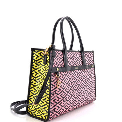Top Handle Tote La Greca Signature Coated Canvas Medium