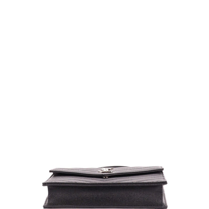 Classic Monogram Wallet on Chain Matelasse Chevron Leather Small
