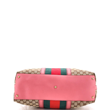 Rania Convertible Top Handle Bag Web GG Canvas Medium