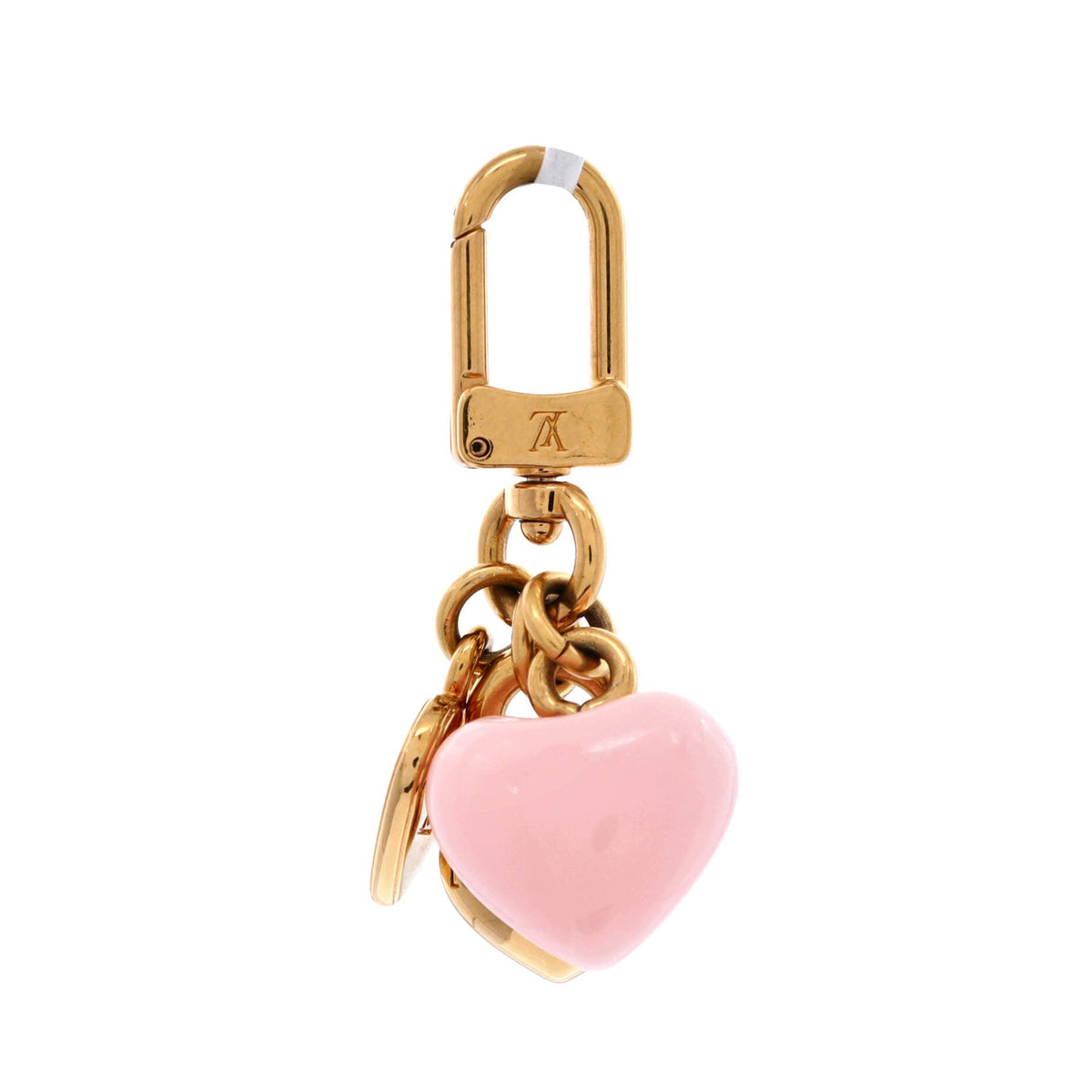 Micro Charms LV Heart Charm and Key Holder Metal and Resin