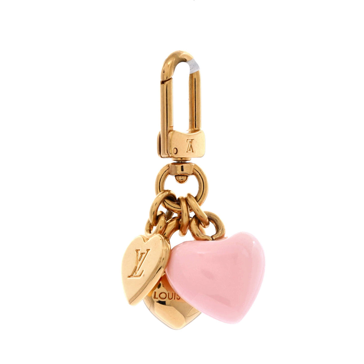 Micro Charms LV Heart Charm and Key Holder Metal and Resin