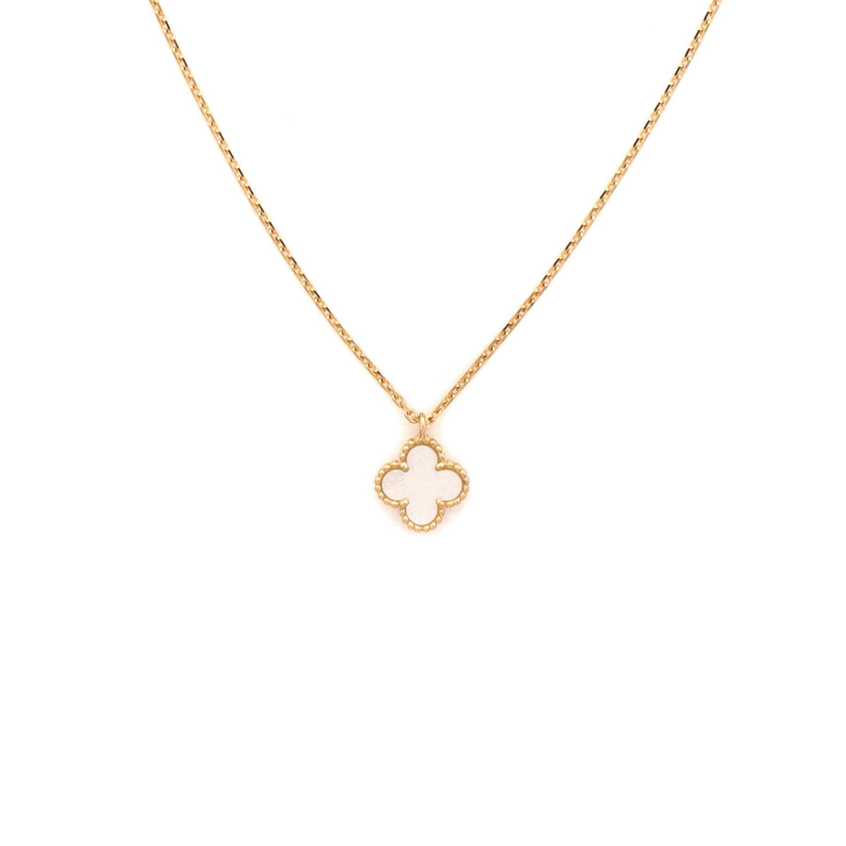 Sweet Alhambra Pendant Necklace 18K Yellow Gold and Mother of Pearl