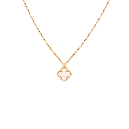 Sweet Alhambra Pendant Necklace 18K Yellow Gold and Mother of Pearl