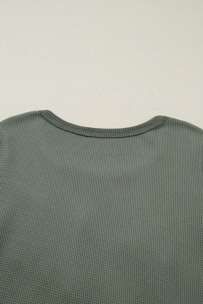 Threaded Pear Miriam Ribbed Lace Patchwork Long Sleeve Top