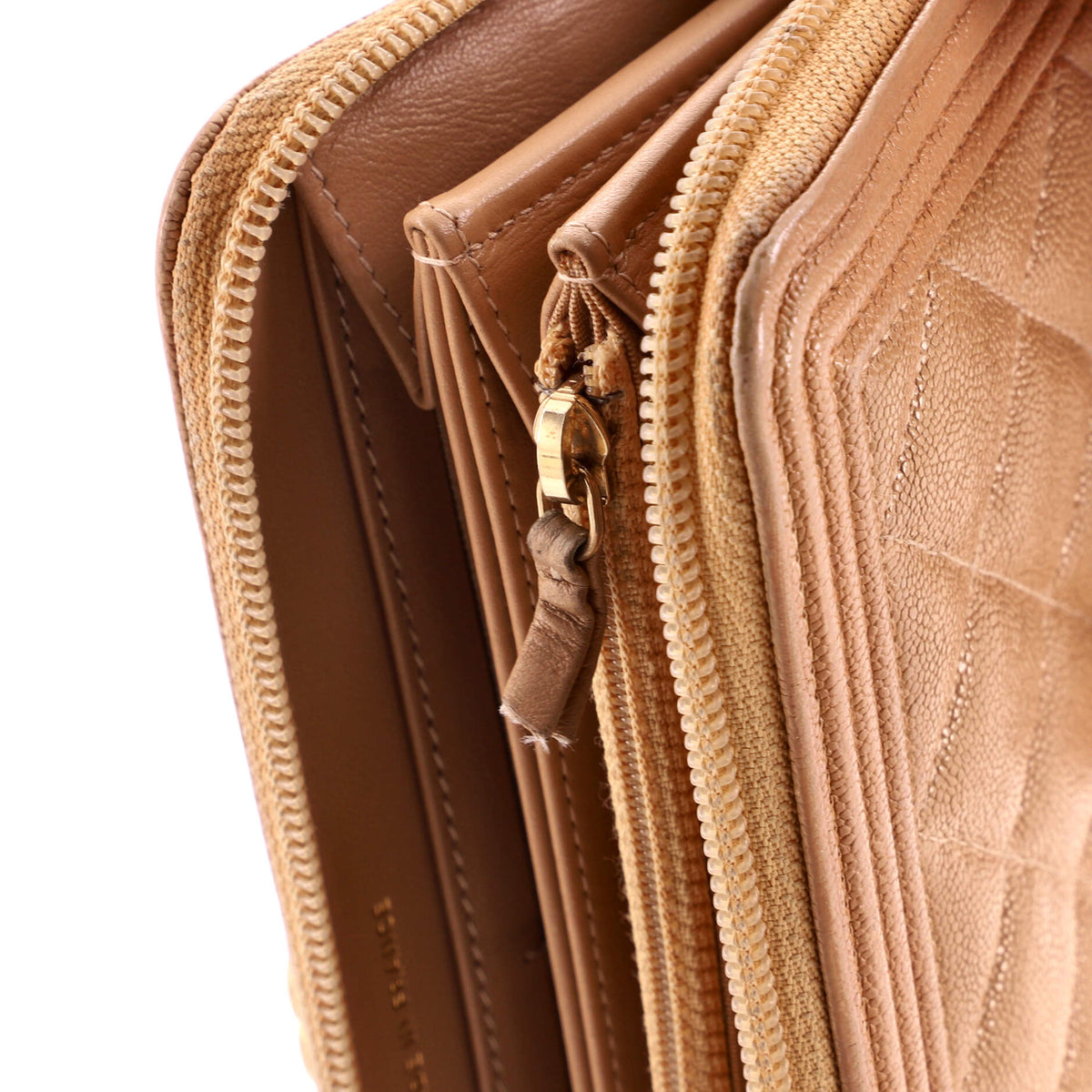 Boy Zip Around Wallet Quilted Caviar Long