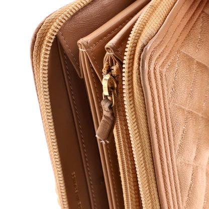 Boy Zip Around Wallet Quilted Caviar Long
