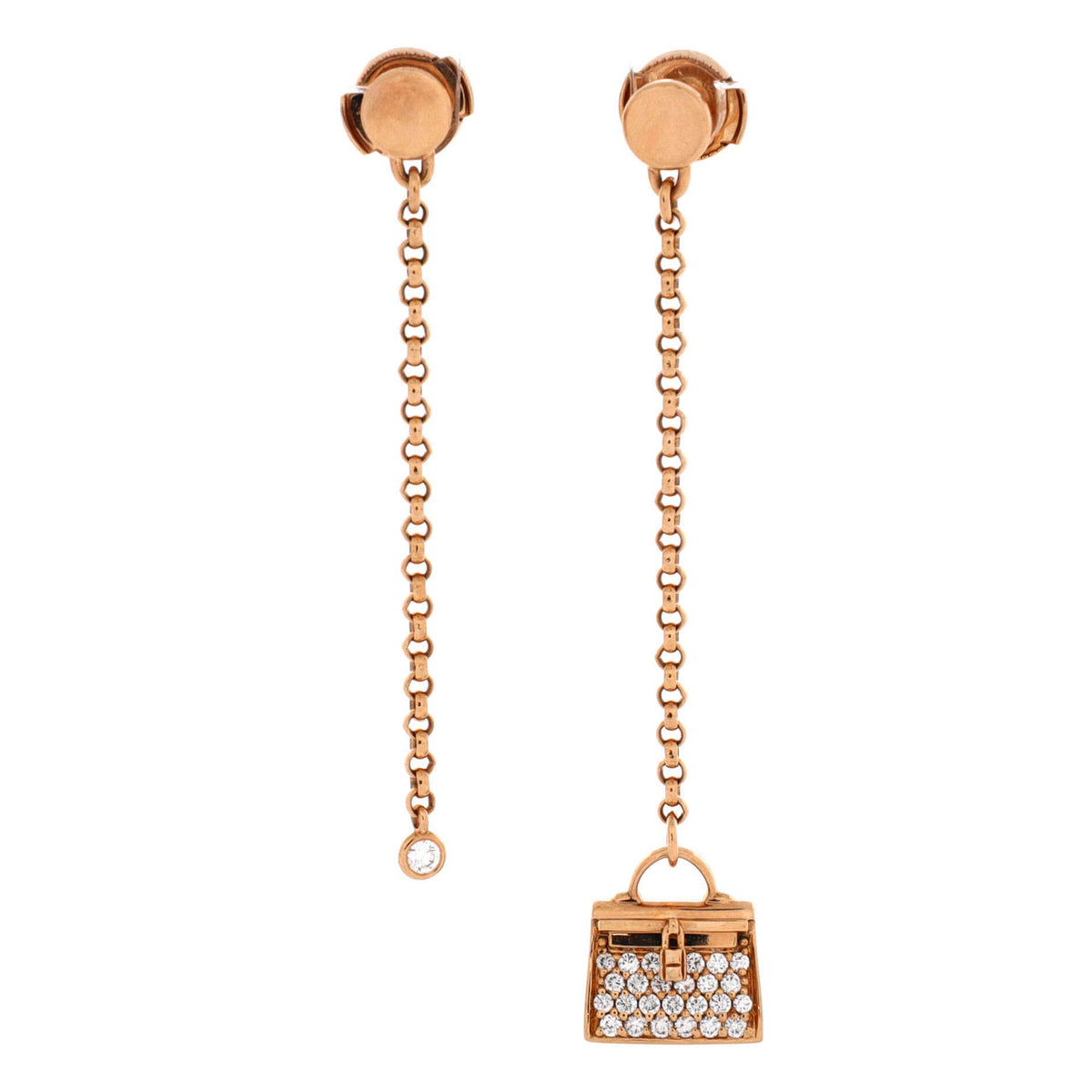 Kelly Amulette Drop Earrings 18K Rose Gold and Diamonds