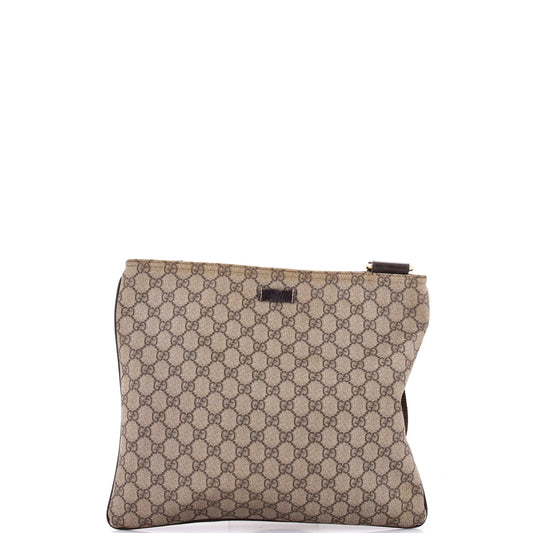 Zip Top Messenger Bag GG Coated Canvas Large