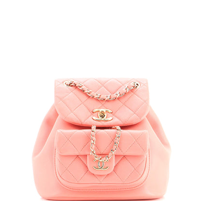 Duma Drawstring Backpack Quilted Leather Small