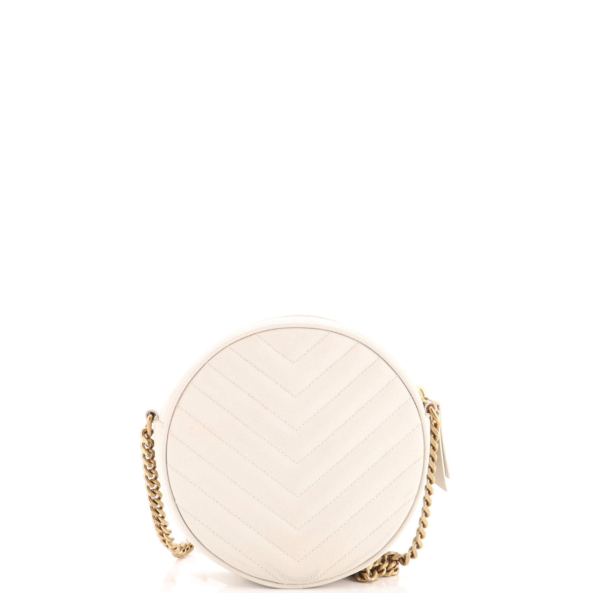 Vinyle Round Camera Bag Matelasse Chevron Leather