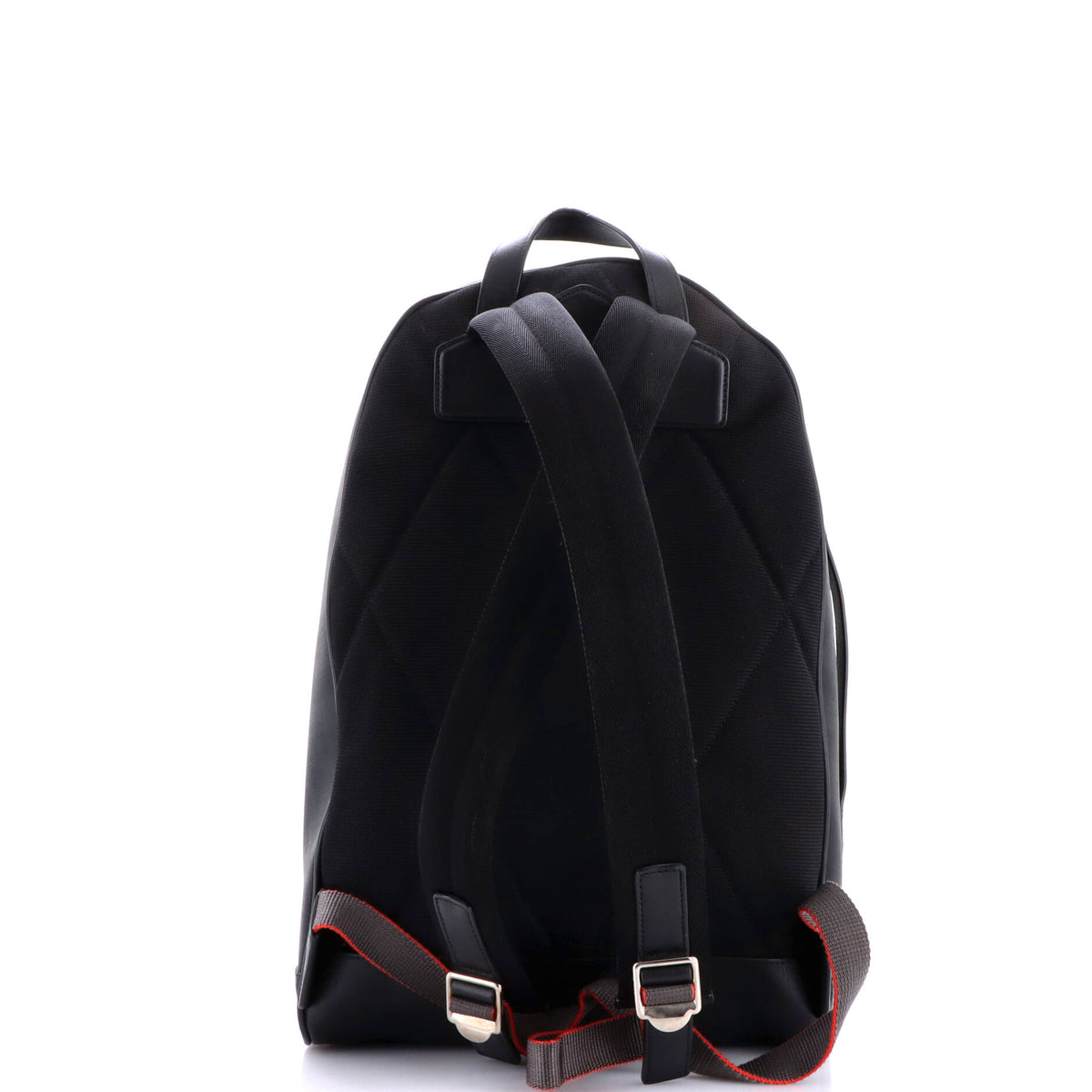 Front Pocket Backpack London Check Coated Canvas with Leather Medium