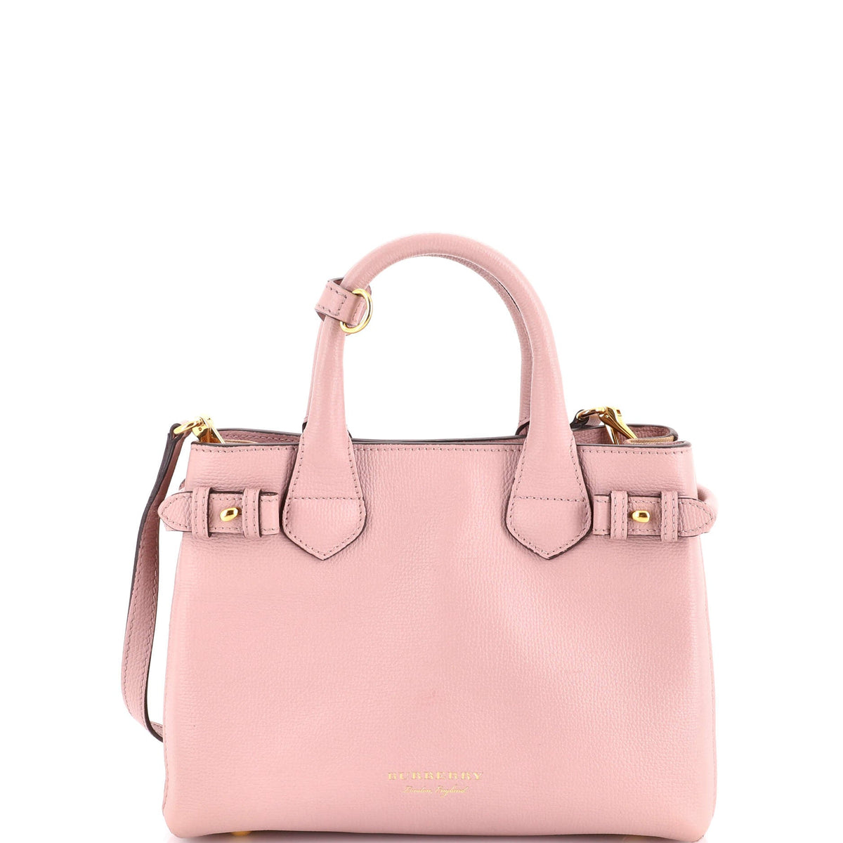 Banner Tote Leather and House Check Canvas Small