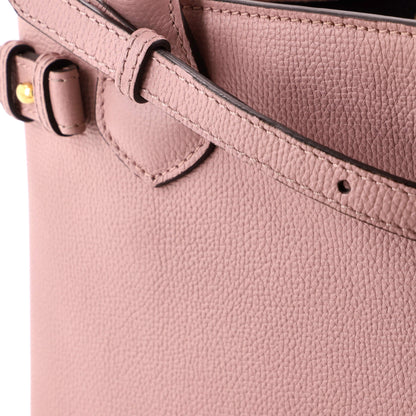 Banner Tote Leather and House Check Canvas Small