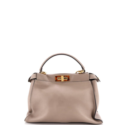 Peekaboo Bag Leather with Tortoise Detail Regular
