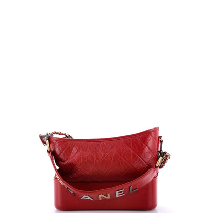 Gabrielle Hobo with Logo Handle Quilted Aged Calfskin Medium