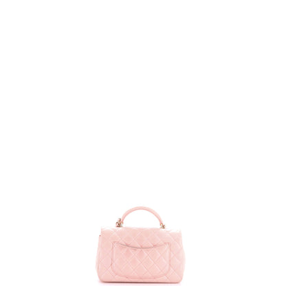 Classic Single Flap Top Handle Bag Quilted Lambskin Mini
