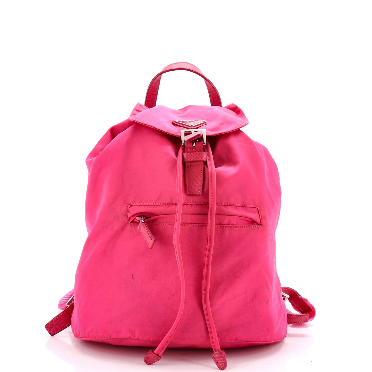 Front Zip Drawstring Backpack Tessuto Large