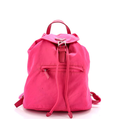 Front Zip Drawstring Backpack Tessuto Large