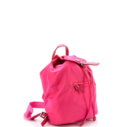 Front Zip Drawstring Backpack Tessuto Large