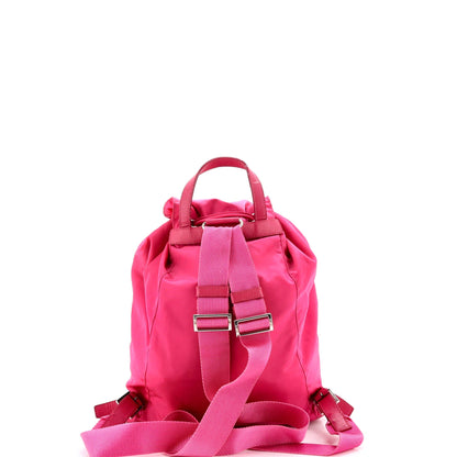 Front Zip Drawstring Backpack Tessuto Large