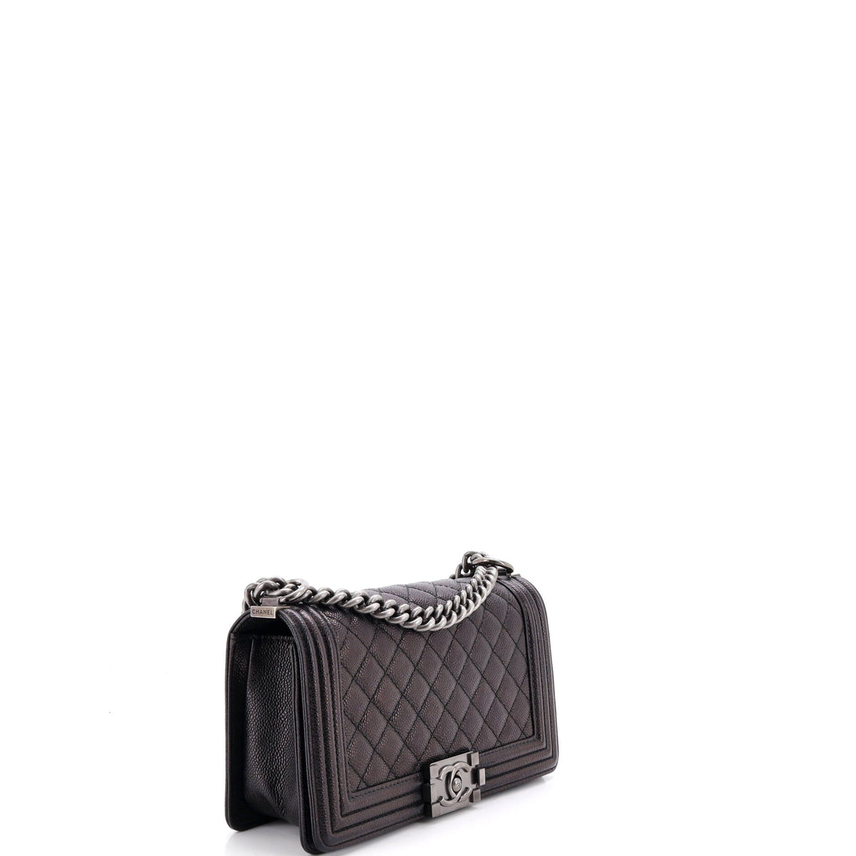 Boy Flap Bag Quilted Caviar Old Medium