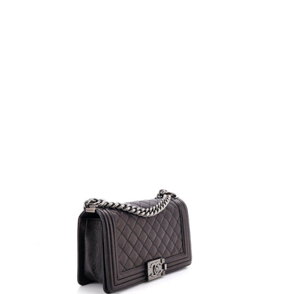 Boy Flap Bag Quilted Caviar Old Medium