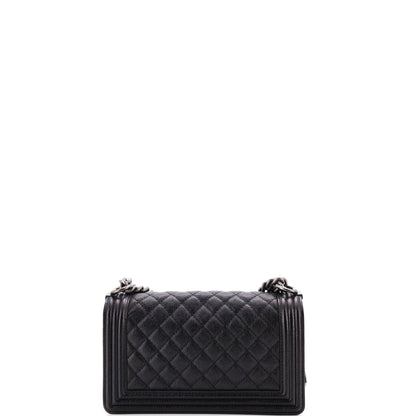 Boy Flap Bag Quilted Caviar Old Medium