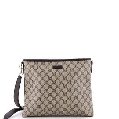 Zip Top Messenger Bag GG Coated Canvas Medium