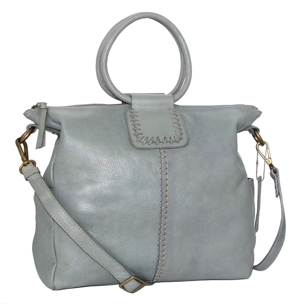Nino Bossi Tonya's Ring Leather Tote - Stone