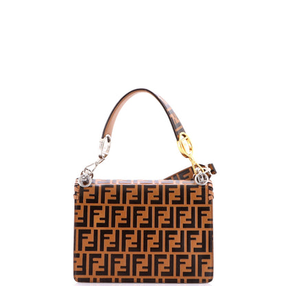 Kan I F Shoulder Bag Whipstitch Zucca Embossed Leather Medium