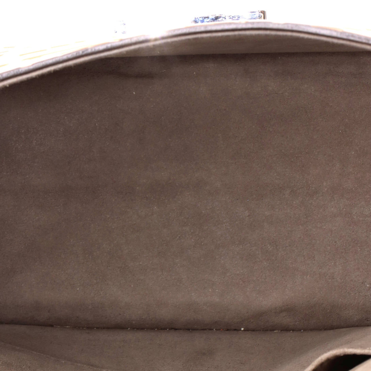 Kan I F Shoulder Bag Whipstitch Zucca Embossed Leather Medium