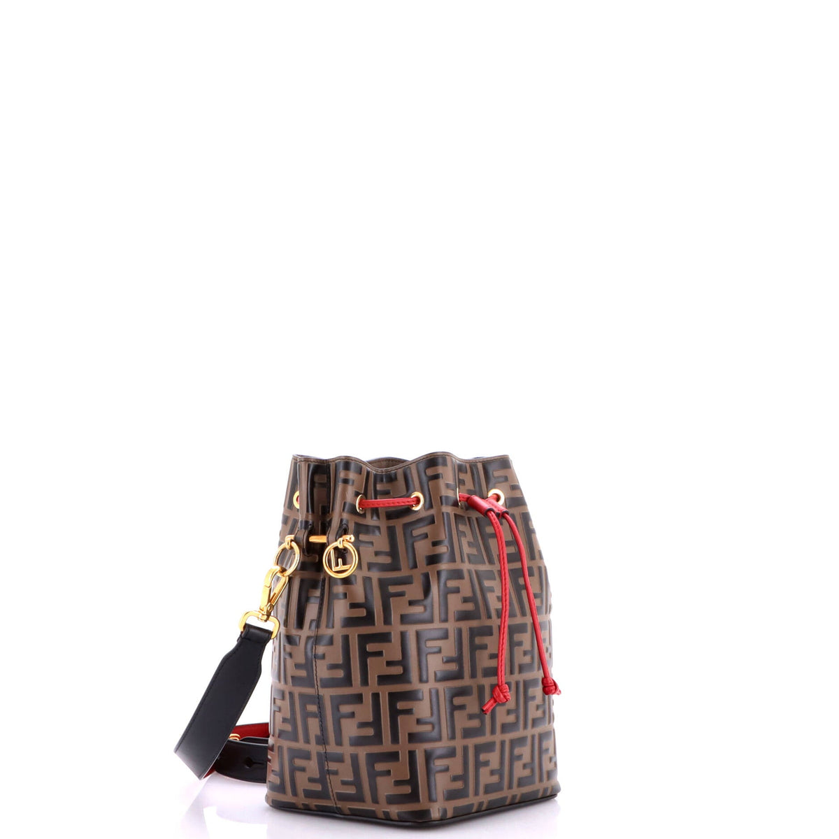Mon Tresor Bucket Bag Zucca Embossed Leather Small