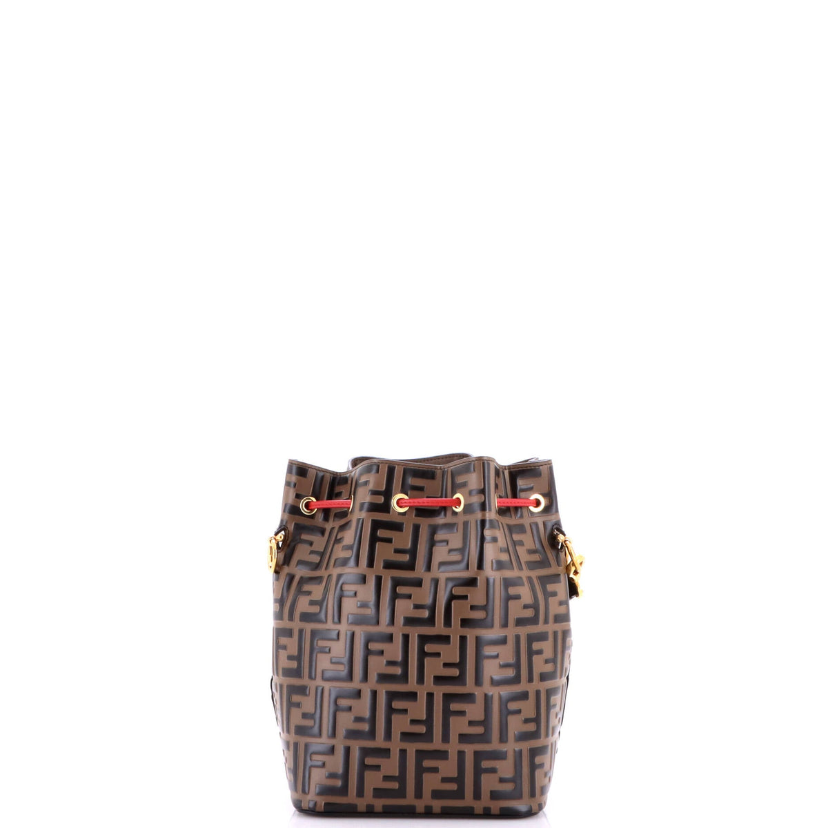 Mon Tresor Bucket Bag Zucca Embossed Leather Small