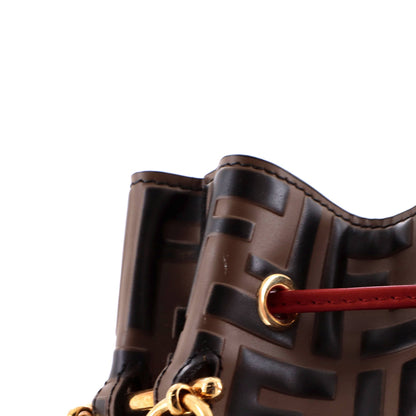 Mon Tresor Bucket Bag Zucca Embossed Leather Small