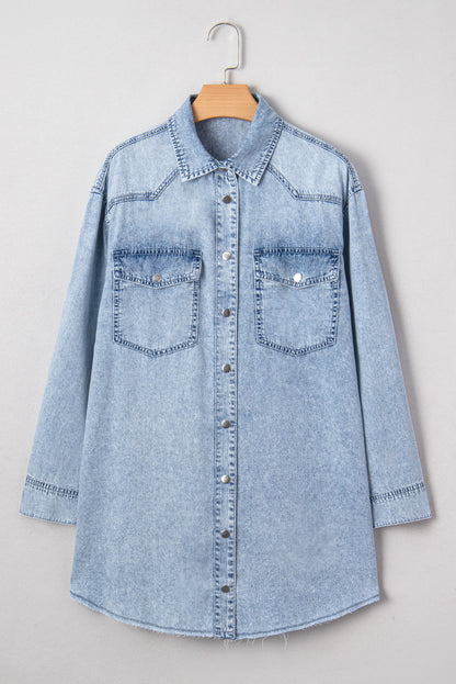 Threaded Pear Takina Raw Hem Loose Shirt