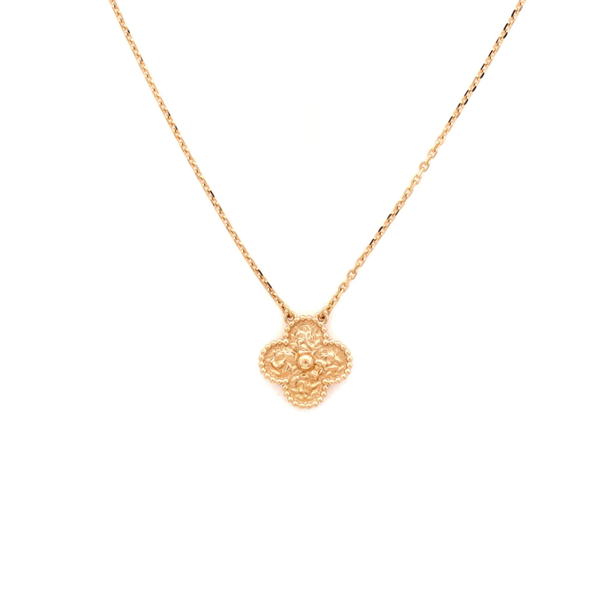 Vintage Alhambra Pendant Necklace 18K Rose Gold