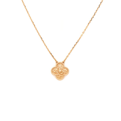 Vintage Alhambra Pendant Necklace 18K Rose Gold