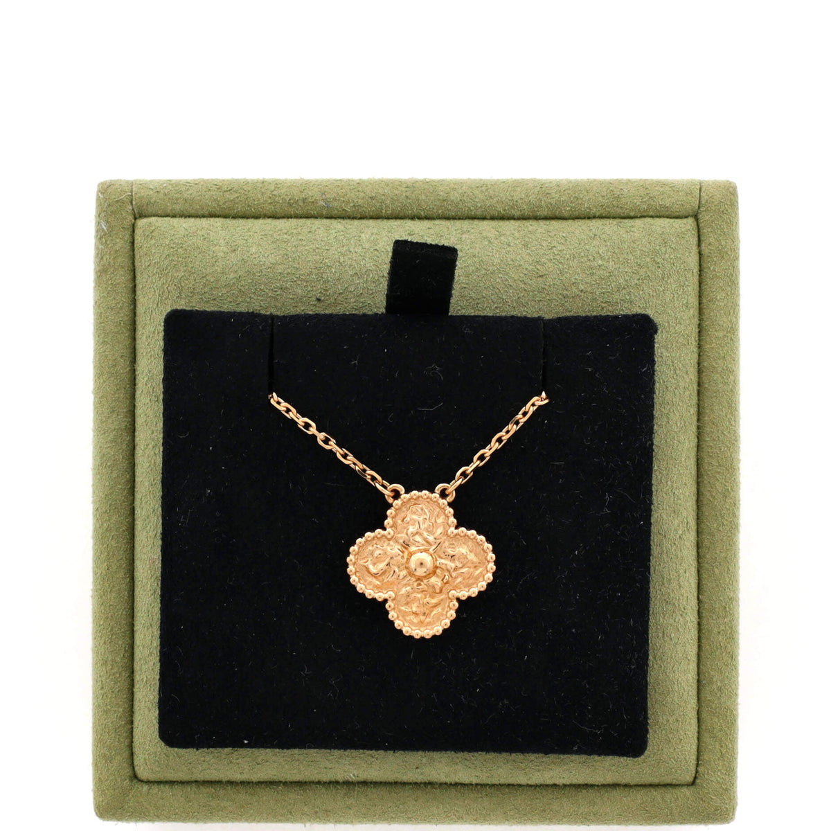 Vintage Alhambra Pendant Necklace 18K Rose Gold