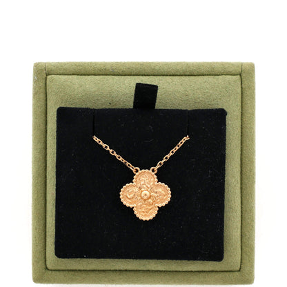 Vintage Alhambra Pendant Necklace 18K Rose Gold