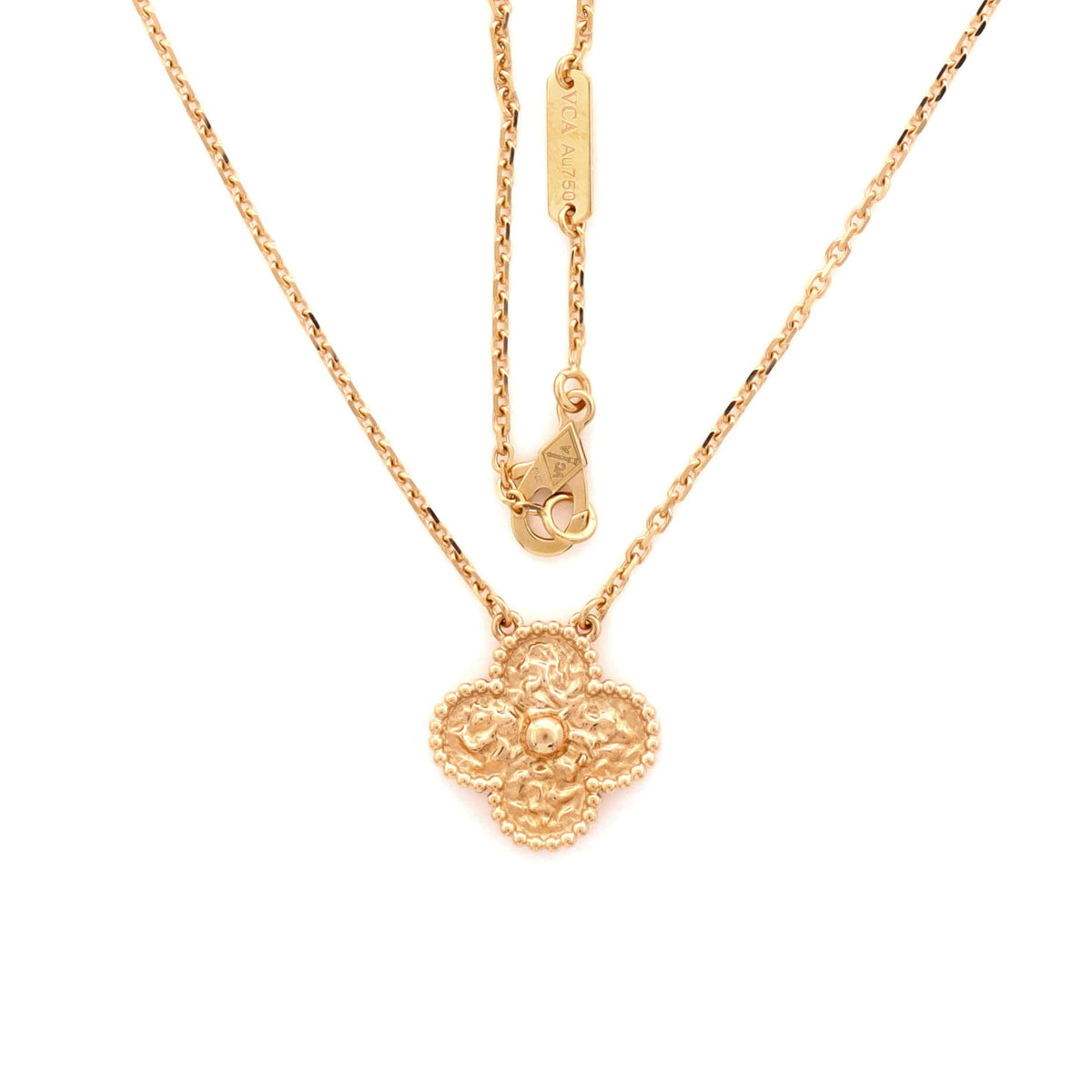 Vintage Alhambra Pendant Necklace 18K Rose Gold
