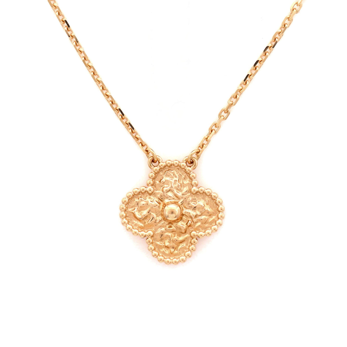 Vintage Alhambra Pendant Necklace 18K Rose Gold