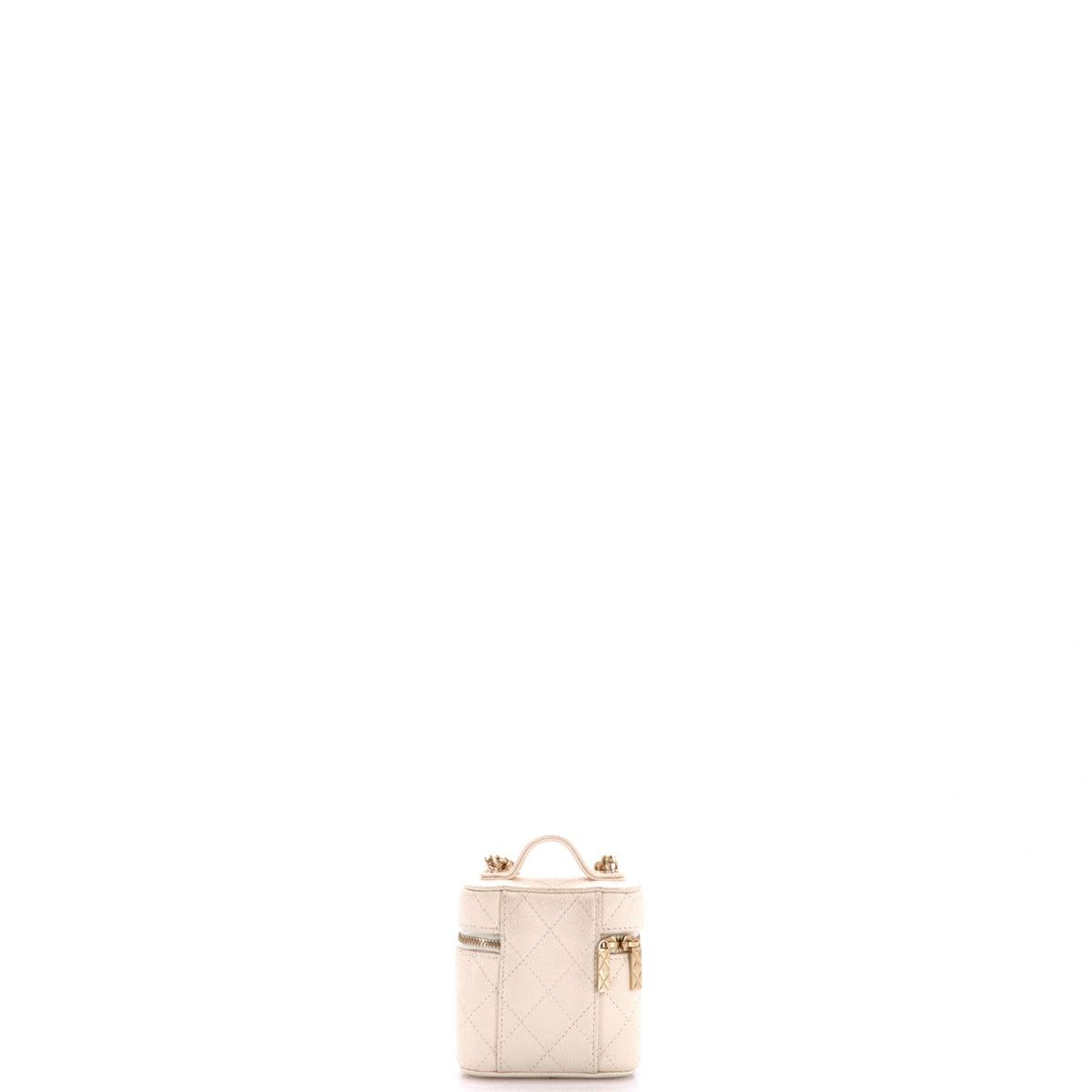 Handle with Care Vanity Case with Chain Quilted Caviar