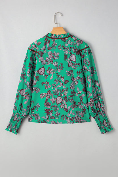 Threaded Pear Elouise Shirred Puff Sleeve Blouse