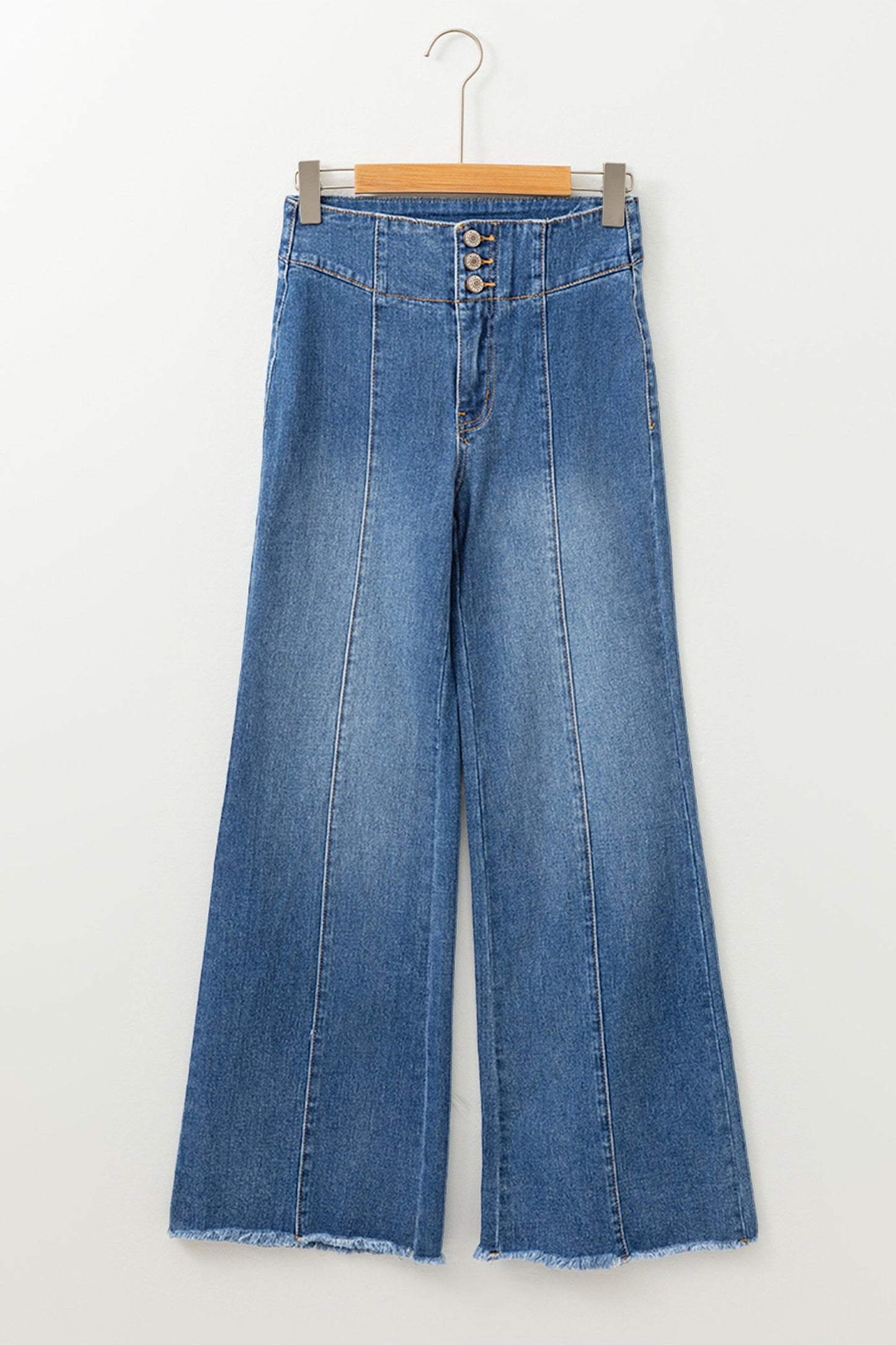 Threaded Pear Jaylani Raw Hem Flare Jeans