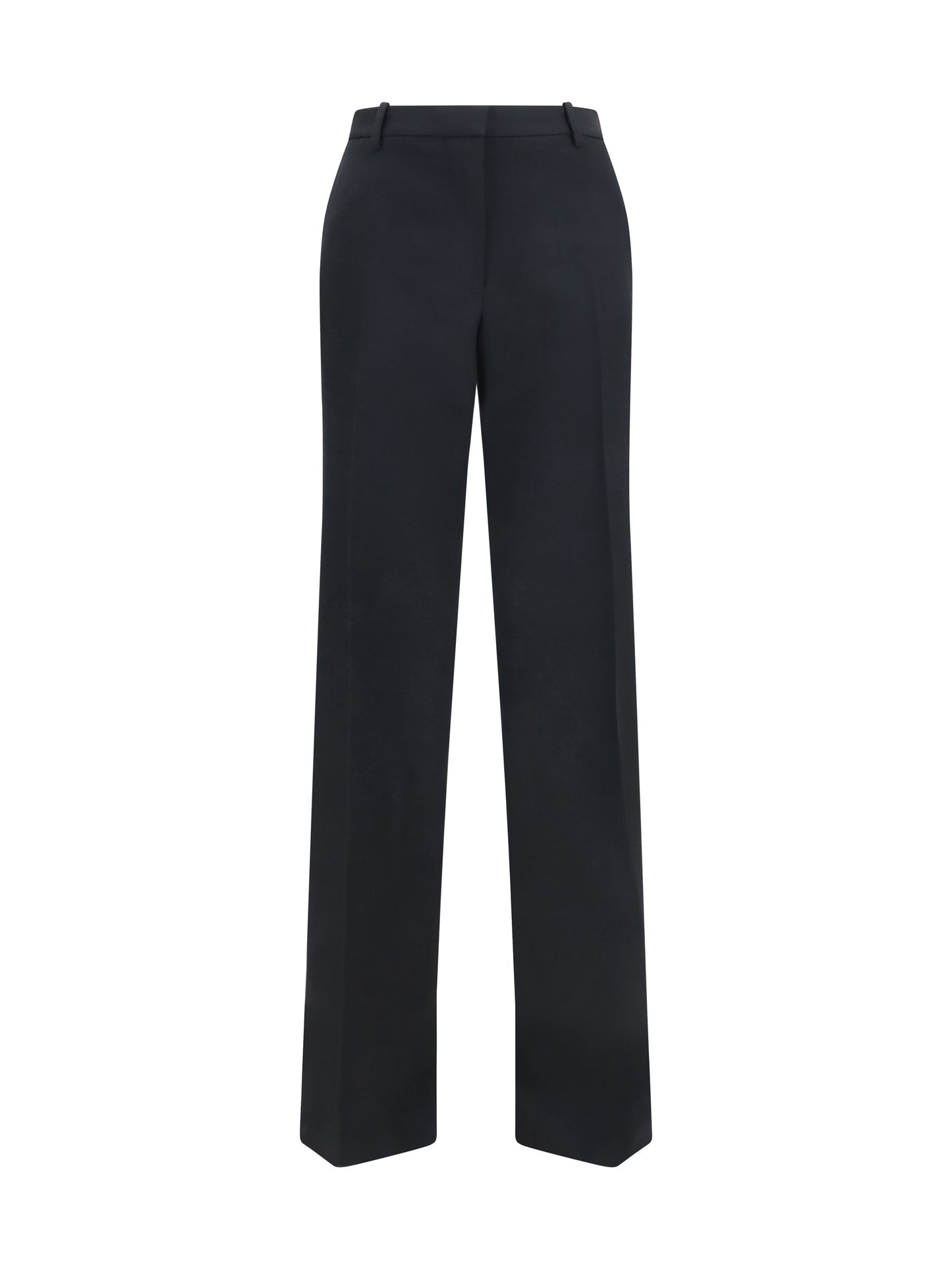 Trousers Wide-Leg Pleated Black